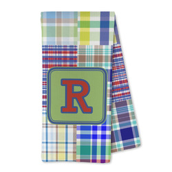 Blue Madras Plaid Print Kitchen Towel - Microfiber (Personalized)