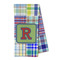 Blue Madras Plaid Print Microfiber Dish Towel - FOLD