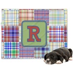 Blue Madras Plaid Print Dog Blanket - Regular (Personalized)