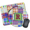 Blue Madras Plaid Print Mouse Pads - Round & Rectangular