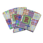 Blue Madras Plaid Print Party Cup Sleeve (Personalized)