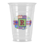 Blue Madras Plaid Print Party Cups - 16oz (Personalized)