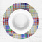 Blue Madras Plaid Print Round Linen Placemats - LIFESTYLE (single)