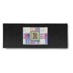 Blue Madras Plaid Print Rubber Bar Mat (Personalized)