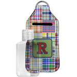 Blue Madras Plaid Print Hand Sanitizer & Keychain Holder - Large (Personalized)