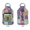 Blue Madras Plaid Print Sanitizer Holder Keychain - Small APPROVAL (Flat)