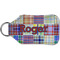 Blue Madras Plaid Print Sanitizer Holder Keychain - Small (Back)