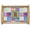 Blue Madras Plaid Print Serving Tray Wood Small - Main