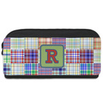 Blue Madras Plaid Print Shoe Bag (Personalized)