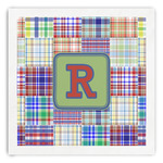 Blue Madras Plaid Print Paper Dinner Napkins (Personalized)