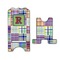 Blue Madras Plaid Print Stylized Phone Stand - Front & Back - Large