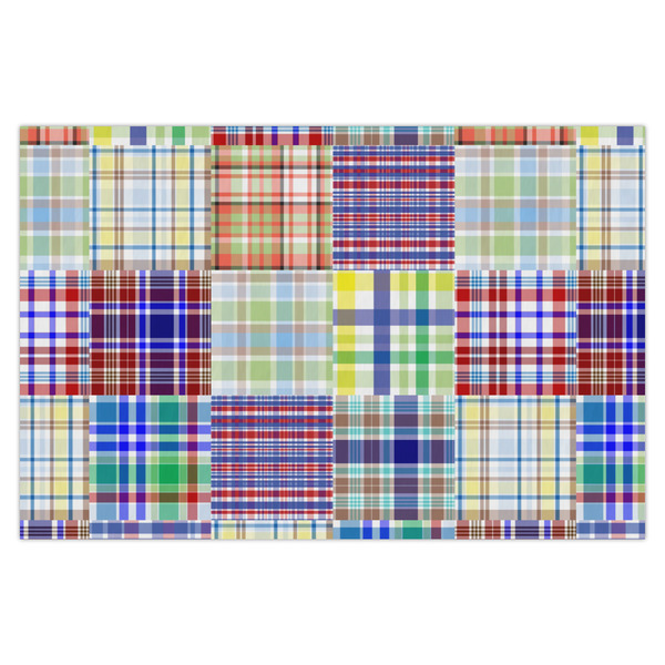 Custom Blue Madras Plaid Print X-Large Tissue Papers Sheets - Heavyweight