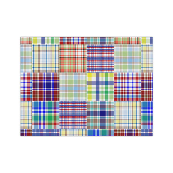 Custom Blue Madras Plaid Print Medium Tissue Papers Sheets - Lightweight