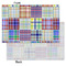 Blue Madras Plaid Print Tissue Paper - Lightweight - Small - Front & Back