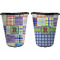 Blue Madras Plaid Print Trash Can Black - Front and Back - Apvl