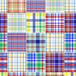 Blue Madras Plaid Print Wallpaper & Surface Covering (Peel & Stick 24"x 24" Sample)