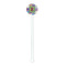 Blue Madras Plaid Print White Plastic 5.5" Stir Stick - Round - Single Stick