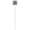 Blue Madras Plaid Print White Plastic Stir Stick - Double Sided - Square - Single Stick