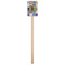 Blue Madras Plaid Print Wooden 6.25" Stir Stick - Rectangular - Single Stick