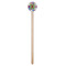 Blue Madras Plaid Print Wooden 7.5" Stir Stick - Round - Single Stick