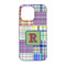 Blue Madras Plaid Print iPhone 13 Case - Back