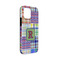 Blue Madras Plaid Print iPhone 13 Mini Tough Case - Angle