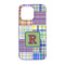 Blue Madras Plaid Print iPhone 13 Pro Case - Back