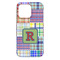 Blue Madras Plaid Print iPhone 13 Pro Max Case - Back