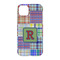 Blue Madras Plaid Print iPhone 14 Case - Back