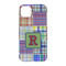 Blue Madras Plaid Print iPhone 14 Pro Case - Back