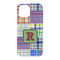 Blue Madras Plaid Print iPhone 15 Case - Back