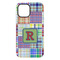 Blue Madras Plaid Print iPhone 15 Plus Tough Case - Back