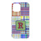 Blue Madras Plaid Print iPhone 15 Pro Case - Back