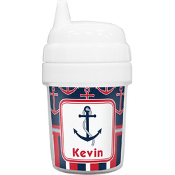 Nautical Anchors & Stripes Baby Sippy Cup (Personalized)