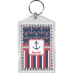 Nautical Anchors & Stripes Bling Keychain (Personalized)