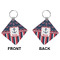 Nautical Anchors & Stripes Diamond Keychain (Front + Back)