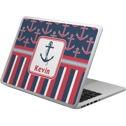 Nautical Anchors & Stripes Laptop Skin - Custom Sized (Personalized)