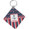 Nautical Anchors & Stripes Personalized Diamond Key Chain