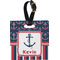 Nautical Anchors & Stripes Personalized Square Luggage Tag