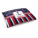 Nautical Anchors & Stripes Dog Bed - Medium w/ Name or Text