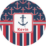 Nautical Anchors & Stripes Multipurpose Round Labels - 1" (Personalized)