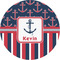 Nautical Anchors & Stripes 1" Multipurpose Round Labels - Single Sticker