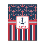 Nautical Anchors & Stripes Wood Print - 11x14 (Personalized)