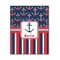 Nautical Anchors & Stripes 11x14 Wood Print - Front View