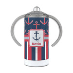 Nautical Anchors & Stripes 12 oz Stainless Steel Sippy Cup (Personalized)