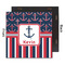 Nautical Anchors & Stripes 12x12 Wood Print - Front & Back View