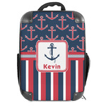 Nautical Anchors & Stripes Hard Shell Backpack (Personalized)