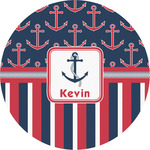 Nautical Anchors & Stripes Multipurpose Round Labels - 2" (Personalized)