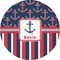 Nautical Anchors & Stripes 2" Multipurpose Round Labels - Single Sticker