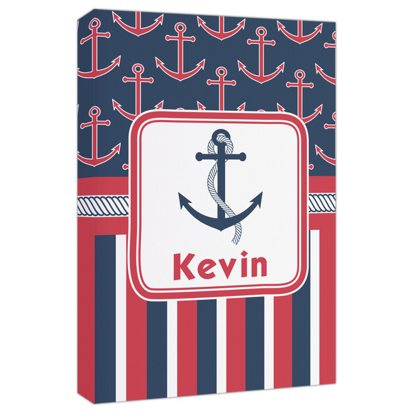 Custom Nautical Anchors & Stripes Canvas Print - 20x30 (Personalized)